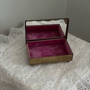 Vintage Pink-Velvet Lined Small Jewelry Box
